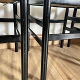 Set of 4 Italian black chairs 1970s