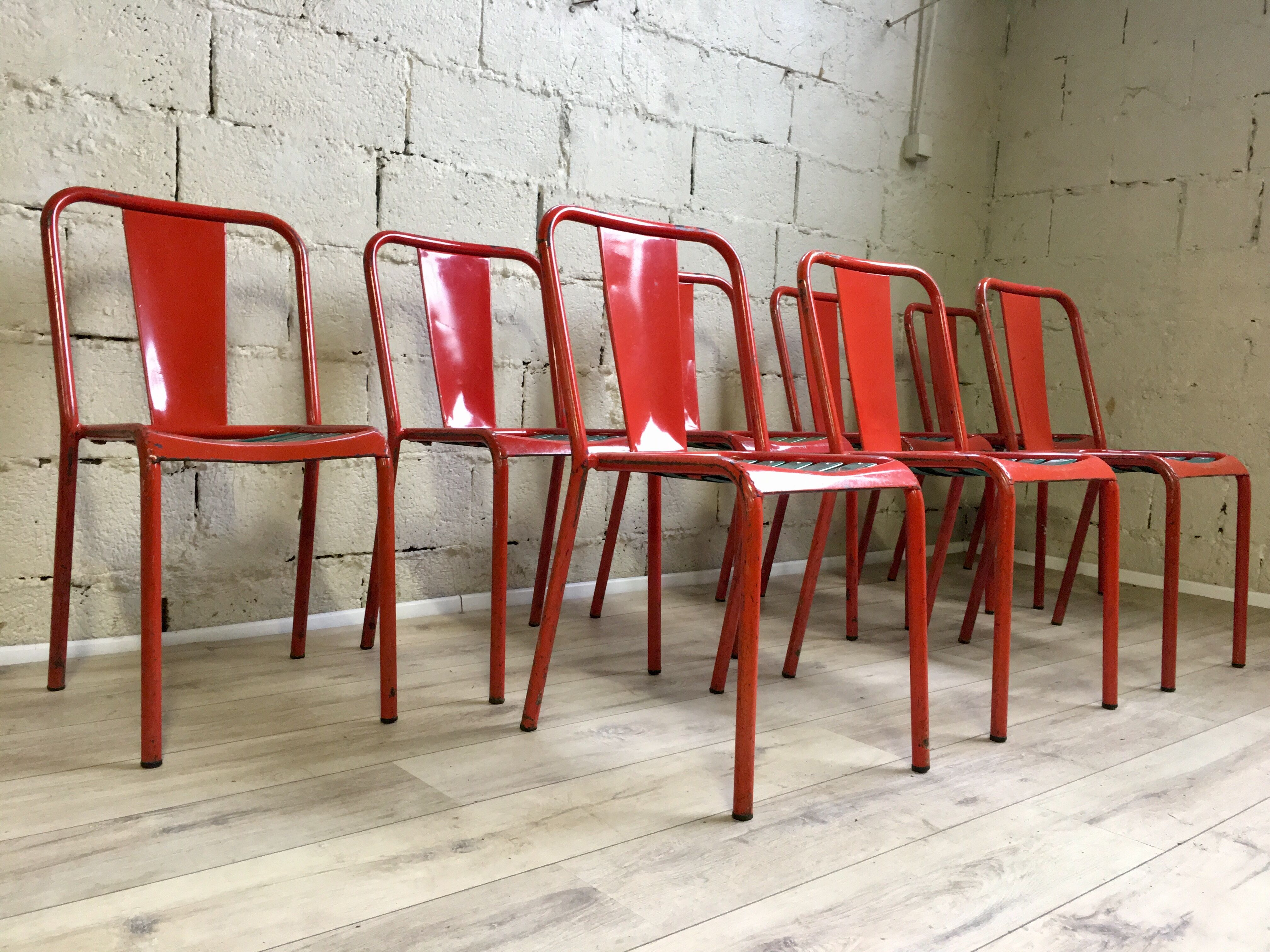 Set of 8 chairs Tolix T4