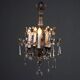 Antique metal and glass chandelier with 5 lights, Italy, 19th century.