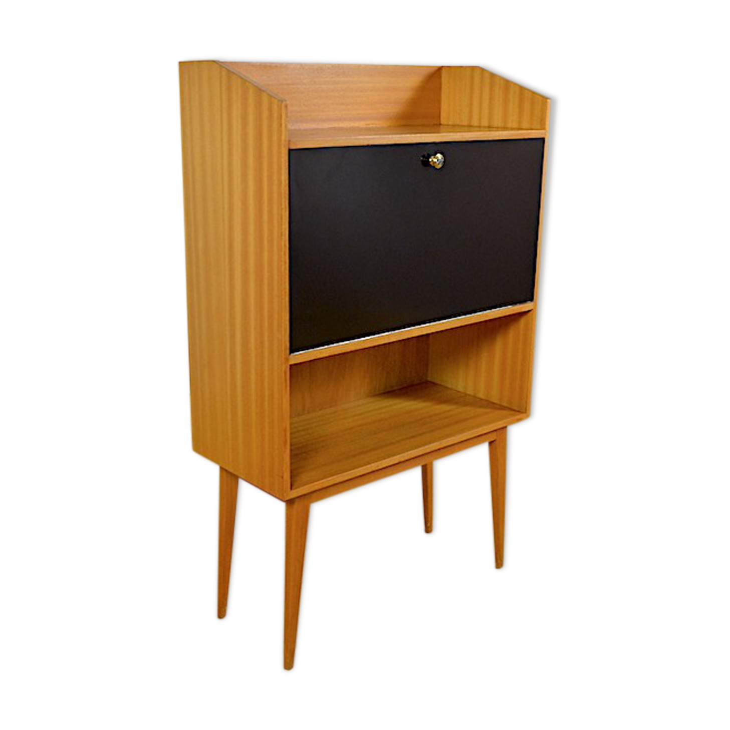 Blond & feet compass 1960 mahogany Vintage Secretary