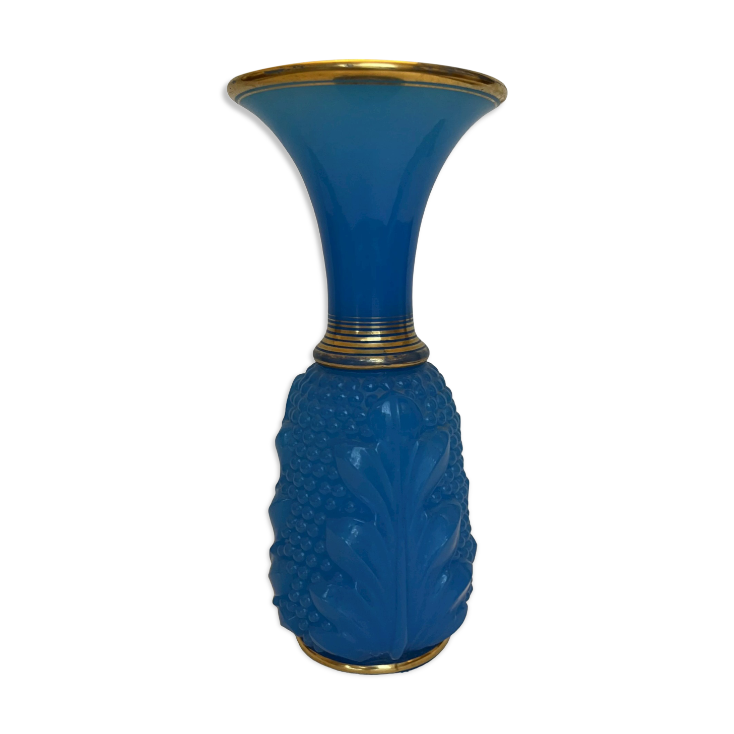 Blue opaline vase