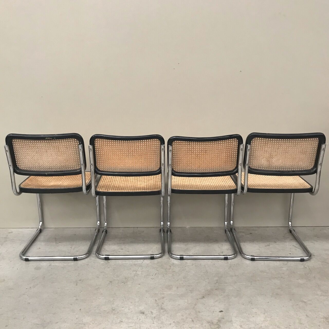 Set of 4 black Cesca Breuer chairs B32