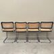 Ensemble de 4 chaises noires Cesca Breuer B32