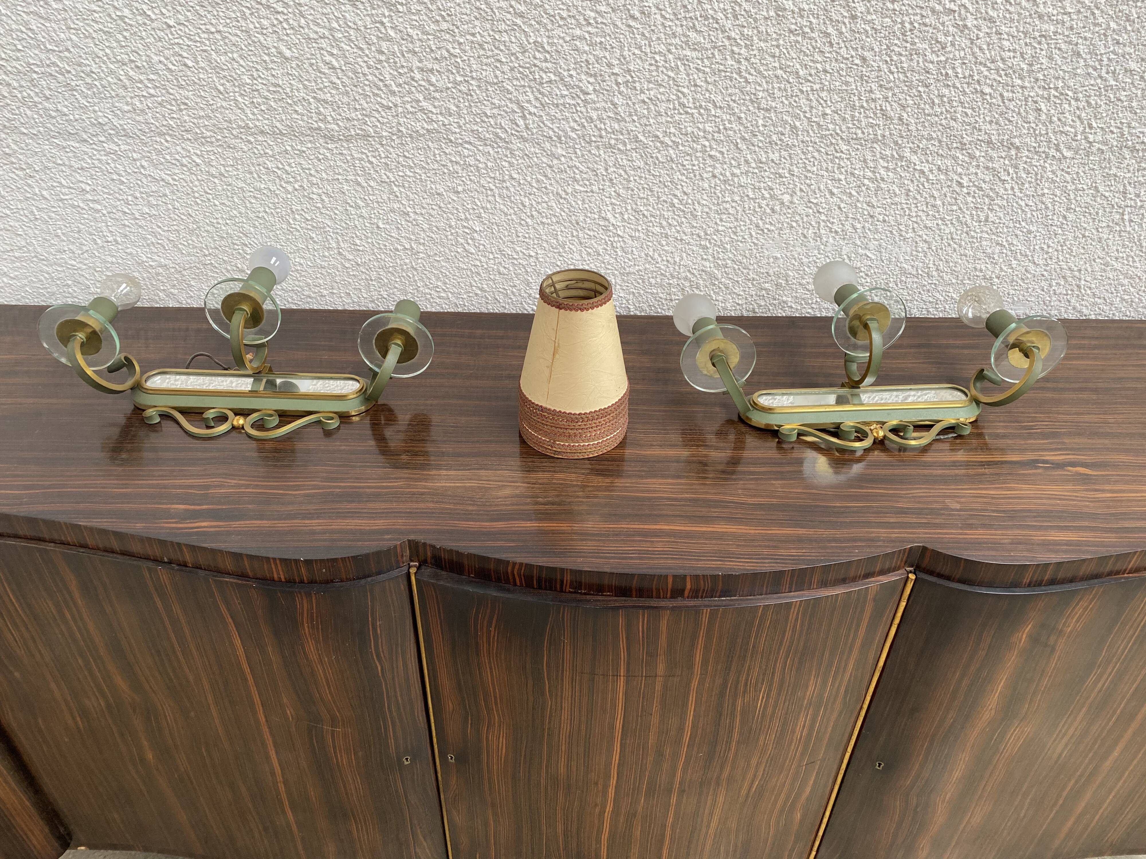 Pair of bronze dore appliques