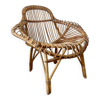 Vintage rattan armchair
