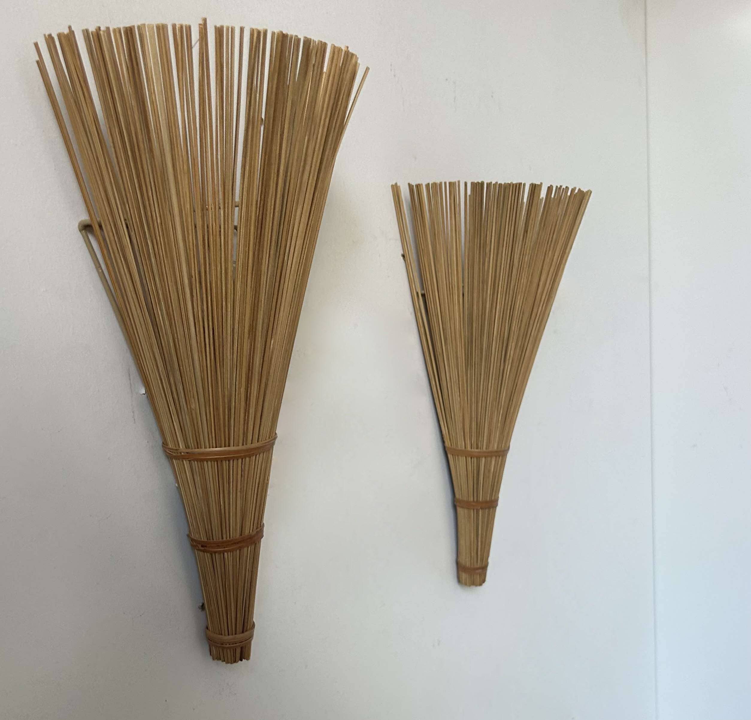 Pair of wicker wall lights, France 1980