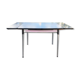 Table extensible formica bleu minéral pop 1970