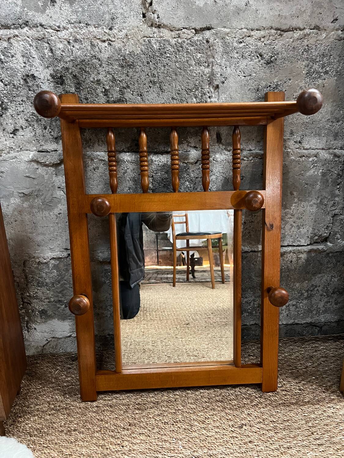 Wooden coat rack for the cloakroom