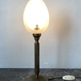 Opaline egg lamp on column base