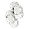6 white and silver porcelain dessert plates, “Casablanca” service