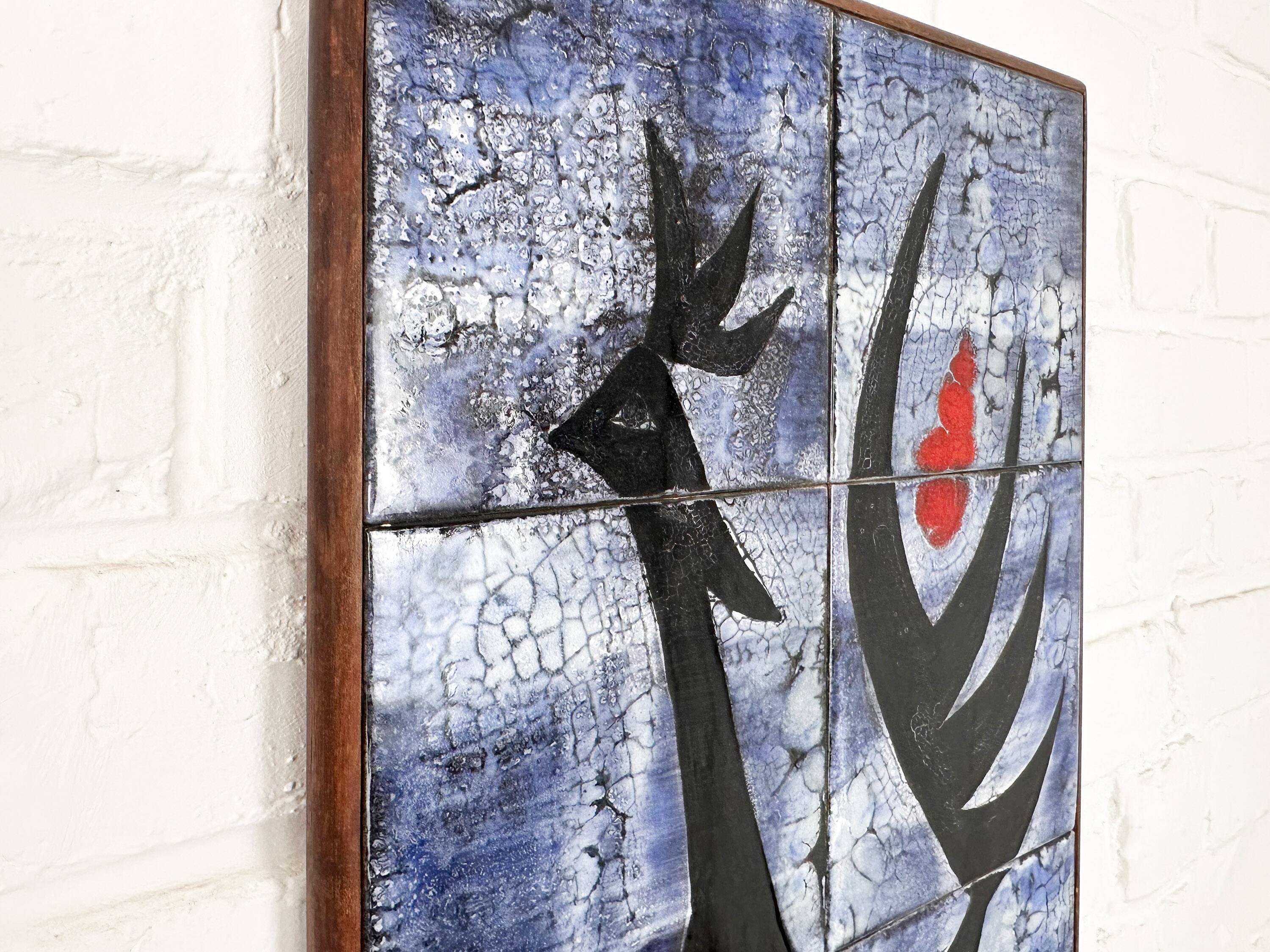 Modernist ceramic wall panel by J.G. Picard, Vallauris, 1960s.