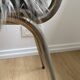 Vintage chair, gray long-haired synthetic fur