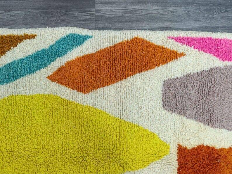 Large colourful Berber rug handwoven 200x300 cm