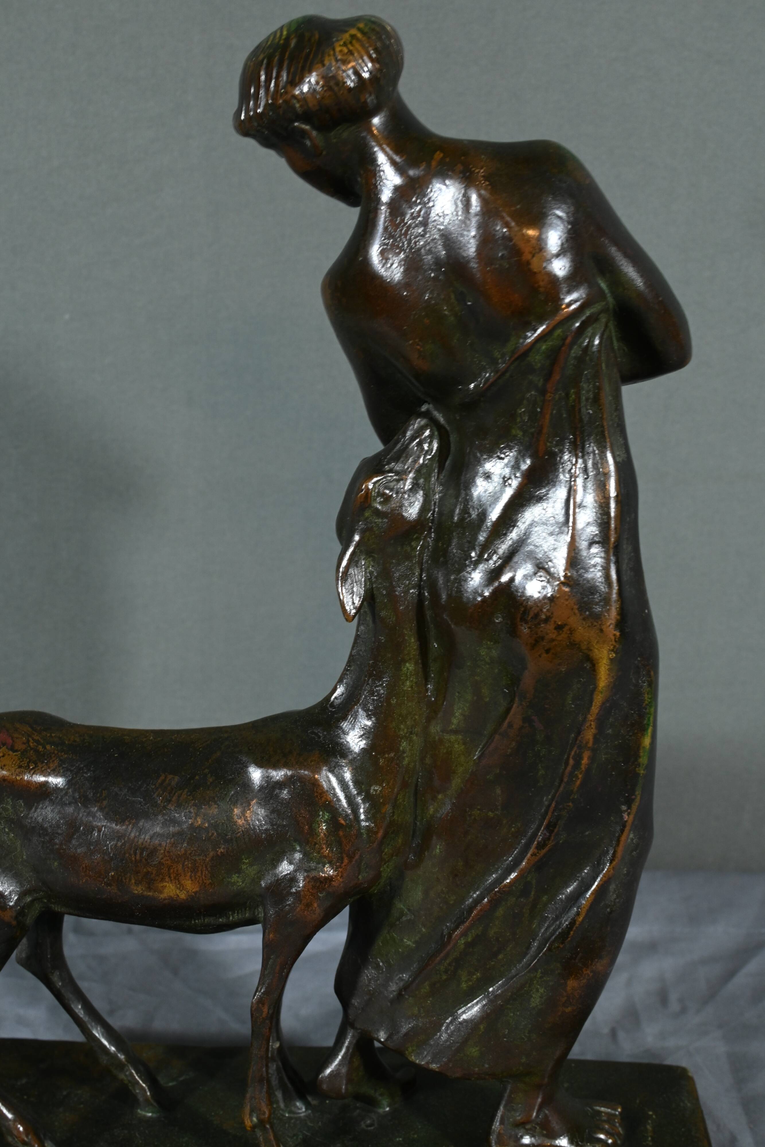 Bronze “Woman with Fawn”, Atelier Primavera – 1930
