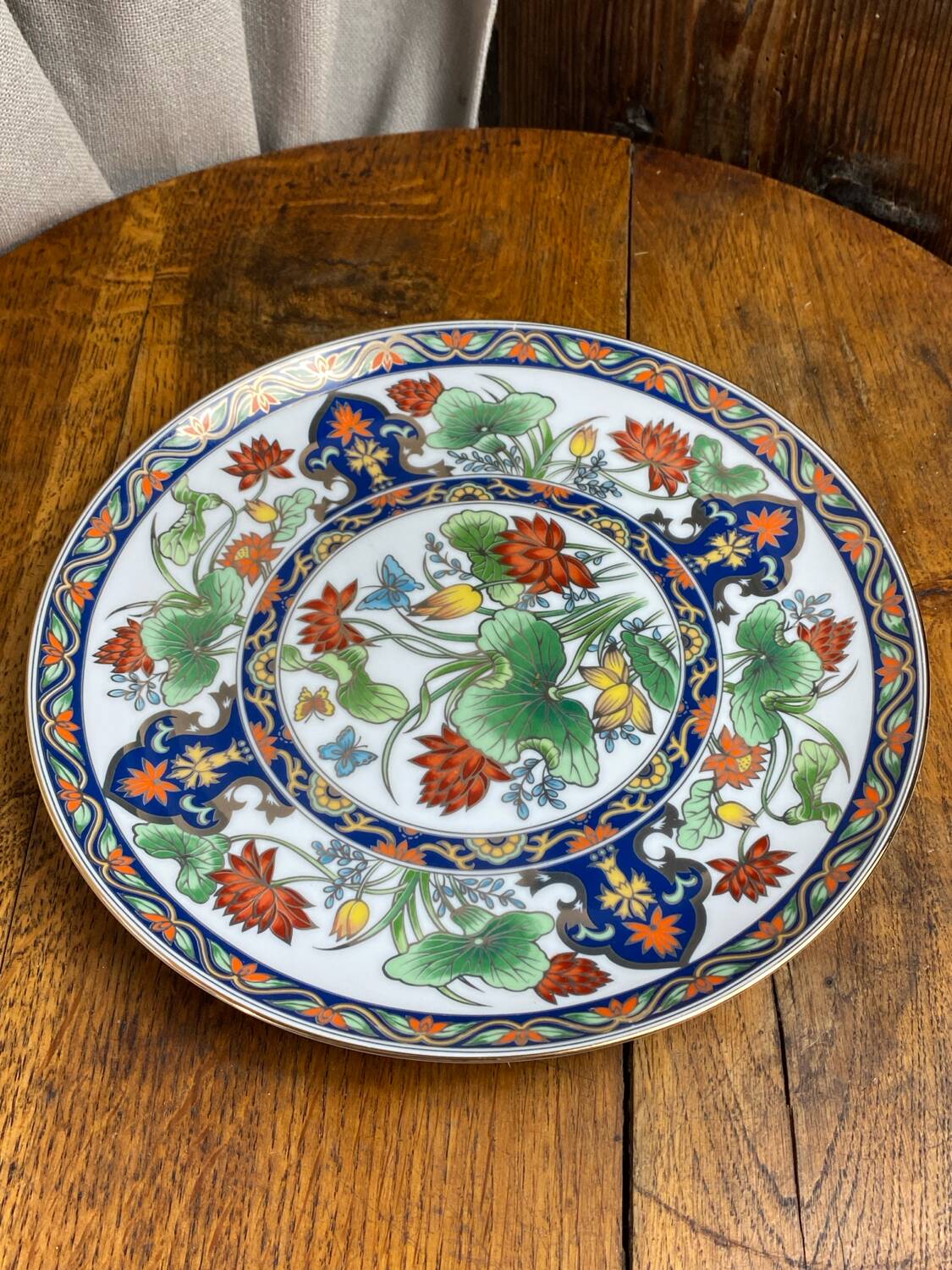Vintage decorative porcelain plate, Japan