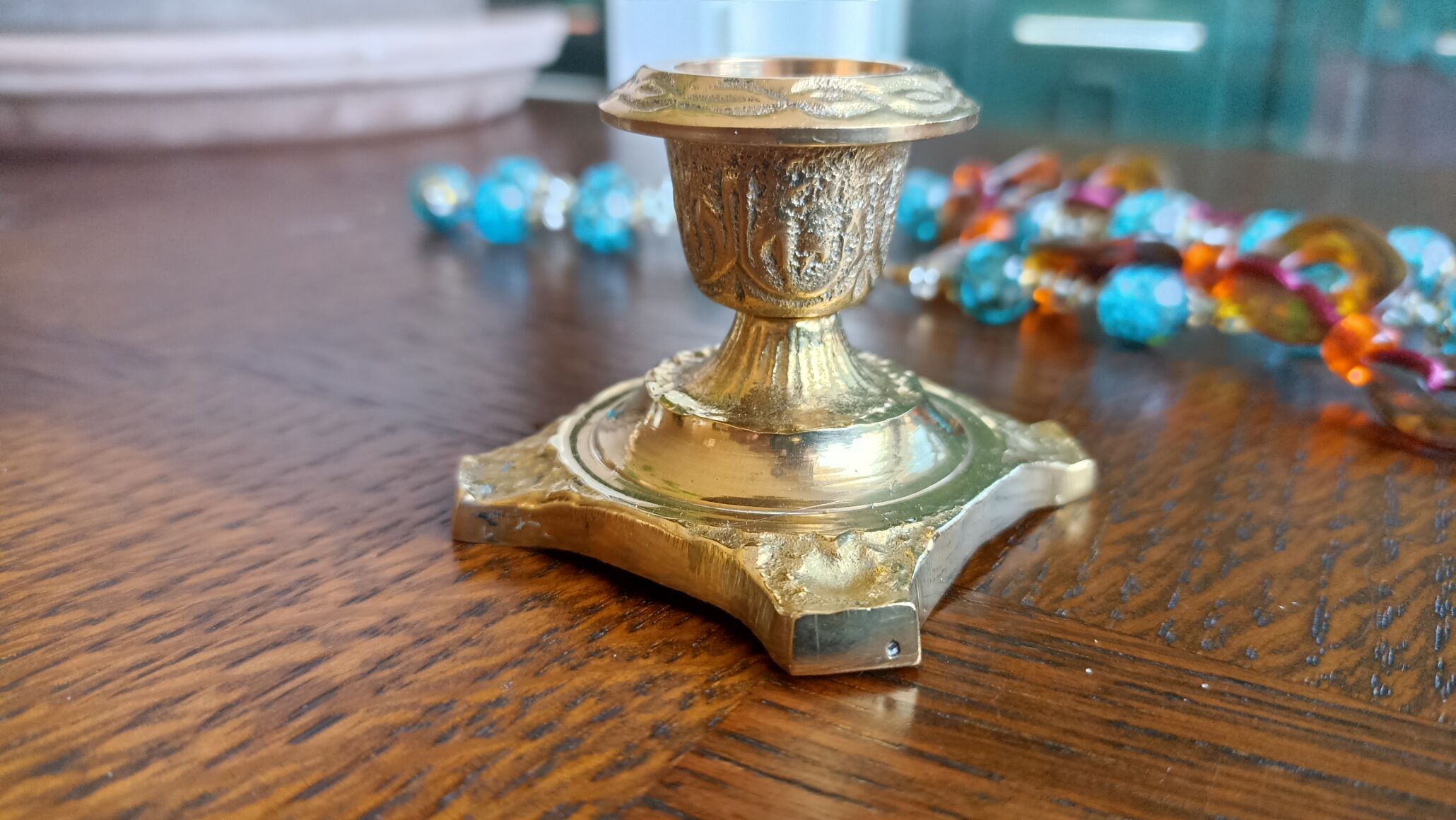 Gold solid brass candle holder
