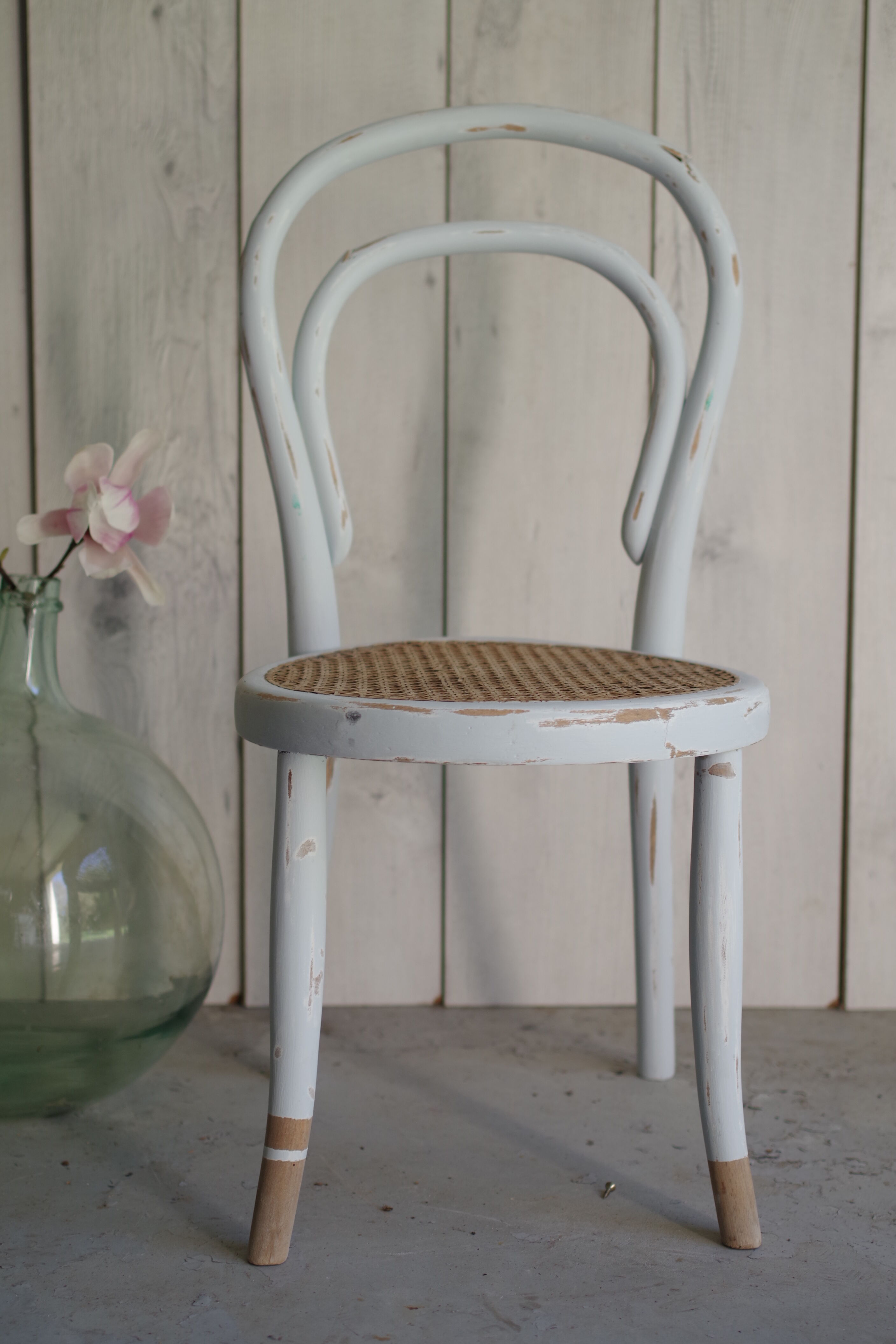 Children's tuna cannage chair renovated in sky blue