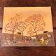 Tableau d'art naïf vintage - Scène champêtre. Art populaire