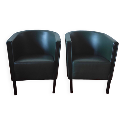Paire de fauteuils en cuir, Moroso - Italie, designer Antonio Citterio 1988