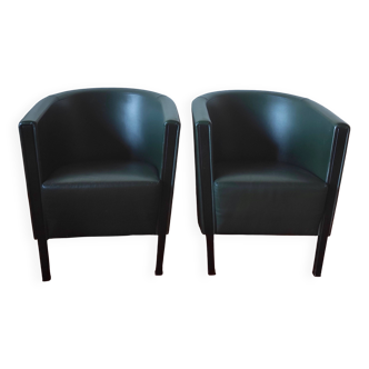 Paire de fauteuils en cuir, Moroso - Italie, designer Antonio Citterio 1988