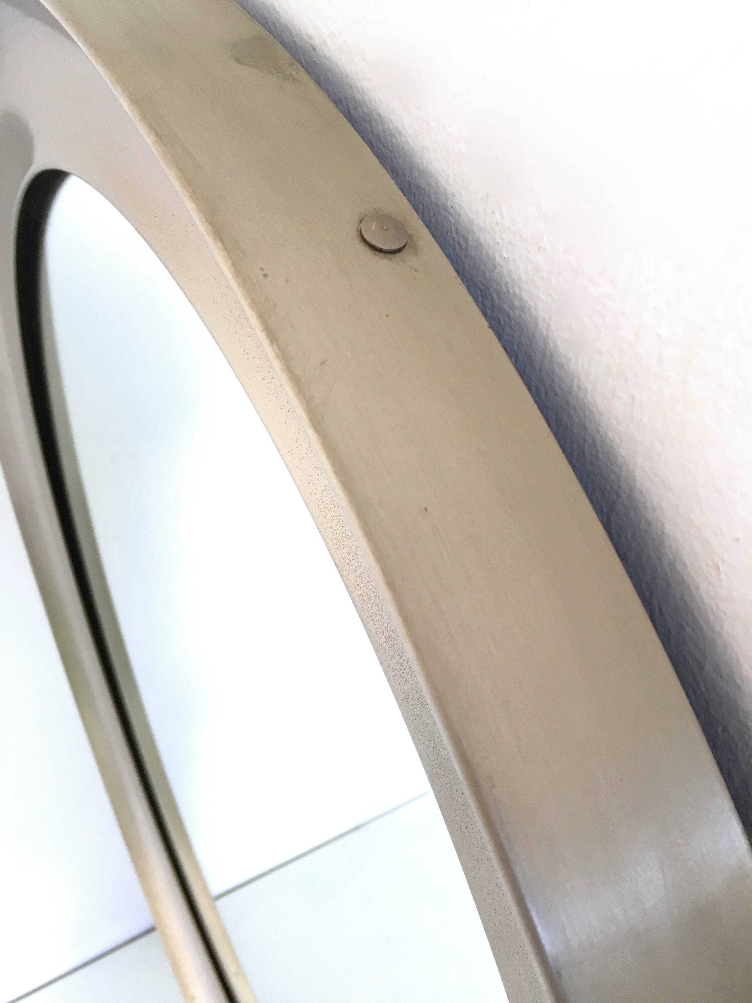 Round Mirror by Sergio Mazza for Artemide with Steel Frame, Italy