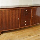 Rosewood and rosewood sideboard in the style of Jules Leleu