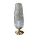 Chic retro table lamp in bronze, spindle glass Lumel, upcycled vintage