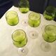 6 Antique Alsace White Wine Glasses with Engraved Decor