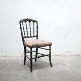 Antique Napoleon III chair in wood and fabric