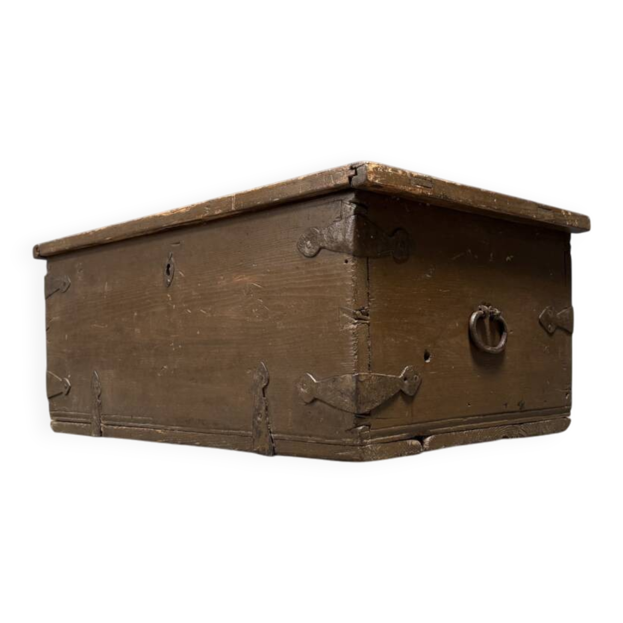 Antique painted Swedish wooden chest