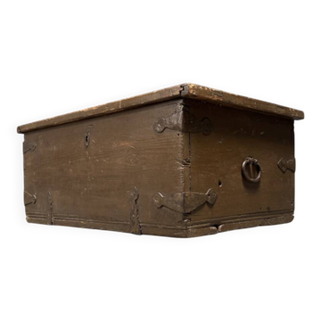 Antique painted Swedish wooden chest