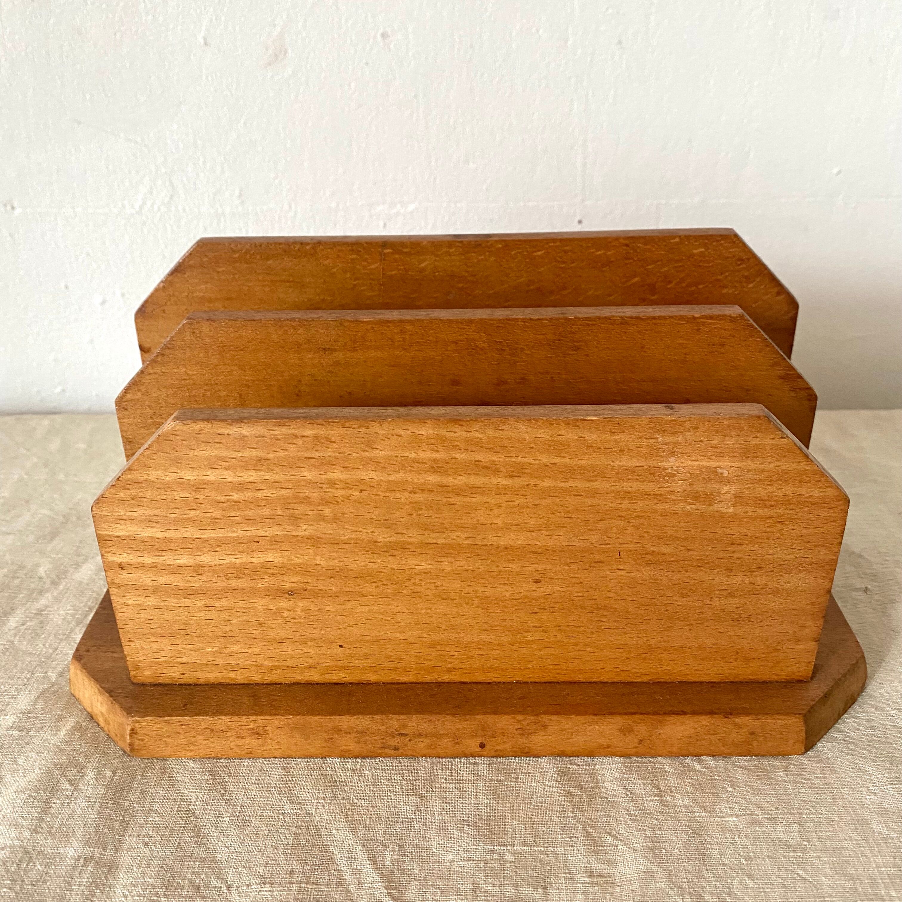 Wooden mail rack, sorter