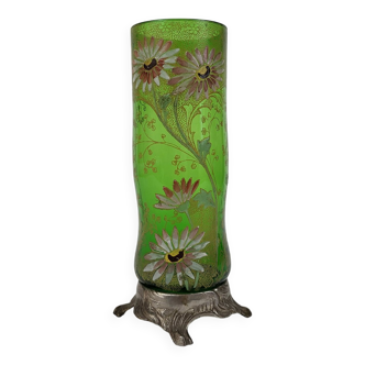 Legras enamelled glass vase