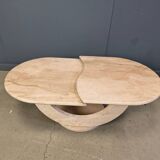 Vintage two tier travertine coffee table, 1970s