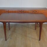 Dining table in rectangular teak extendable Scandinavian design