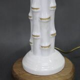 1940s Restored Ceramic Table Lamp with Glass Shade