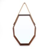 Octagonal mirror with a teak frame, 1960s