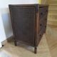 Vintage 3-drawer chest of drawers - wood, bamboo and woven rattan - 1980s