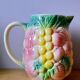 1960s fruit slipware jug