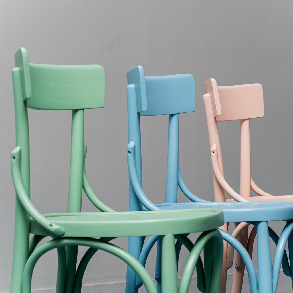 Set of 3 chairs multicolor wood 50s vintage modern