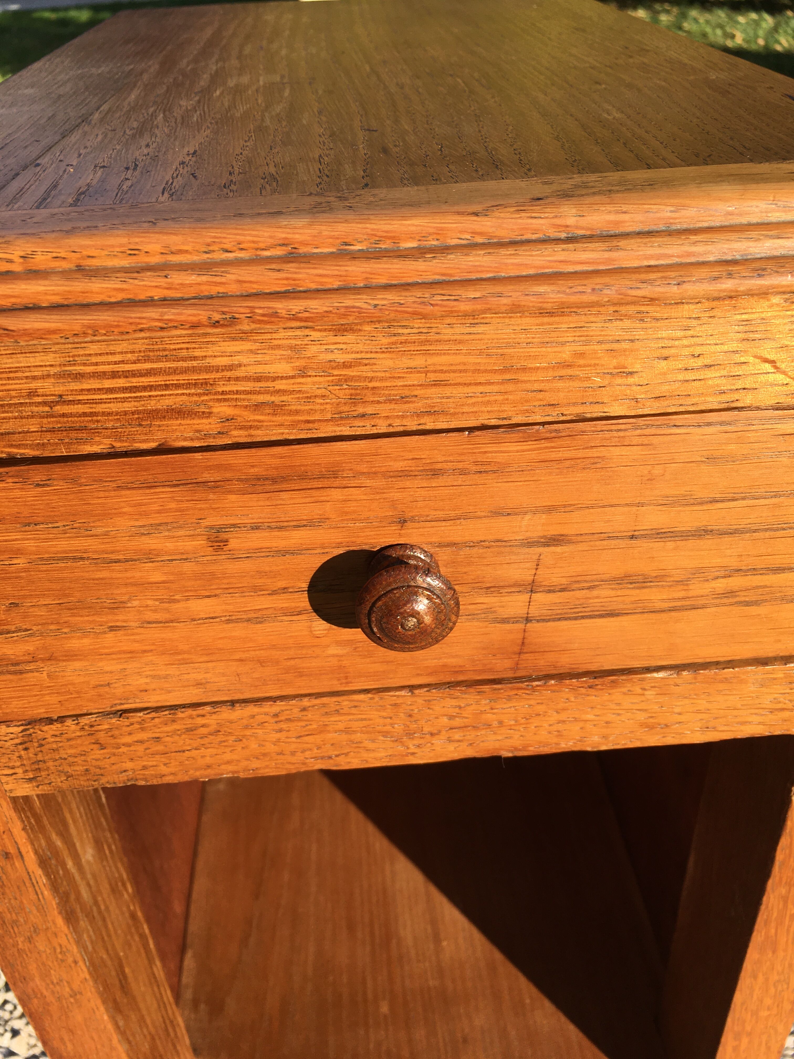 Oak bedside