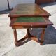Bureau style empire double face en acajou 5 tiroirs 2 tirettes plateau cuir