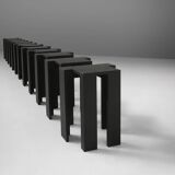 Black stackable stools of side tables (new) by Bram Vanderbeke, Belgium, 2017
