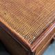 Rattan chest of drawers with one large drawer and two hinged doors - mahogany color