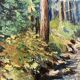 Huile sur panneau forêt vintage