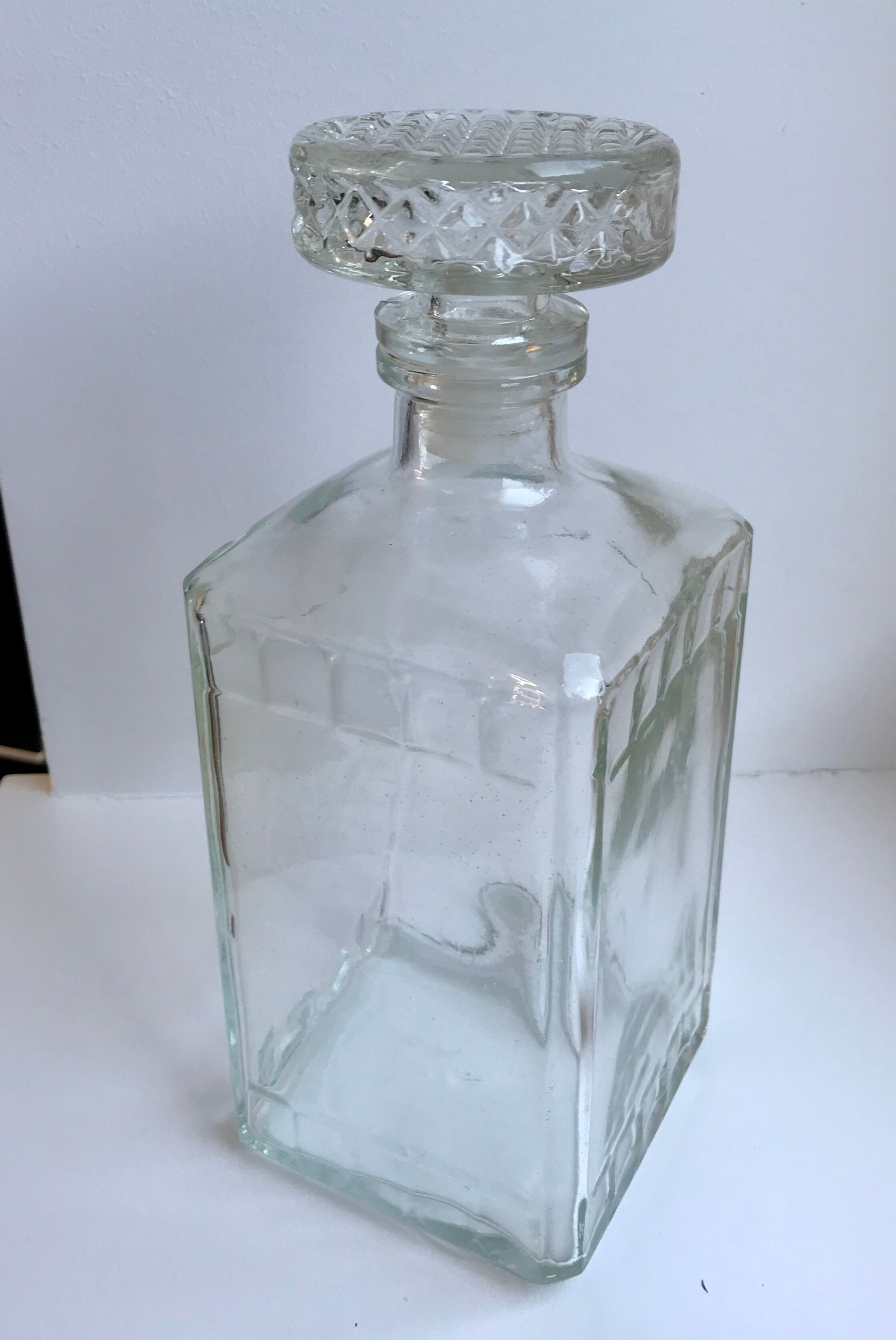 Vintage 70s round cork whisky carafe