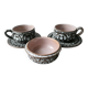 2 cups, 2 saucers and a Vallauris bowl from the 60s