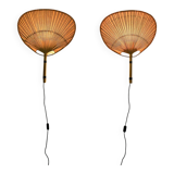 Pair of Uchiwa II wall lights by Ingo Maurer, Design M 1973