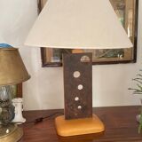 Vintage wood and metal lamp 47cm