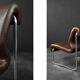 Vintage Mid-Century German Modern 2-Seater Brown Steel Frame Lounge Sofa